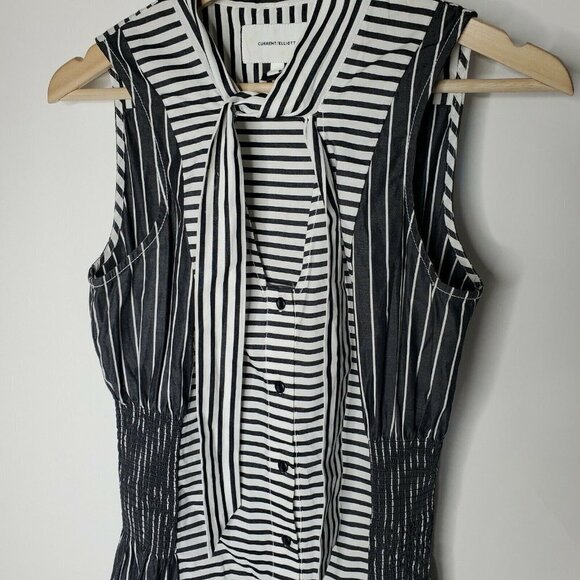 Current/Elliot Women's Size 1 Striped Dress Midi Cotton - Picture 3 of 6